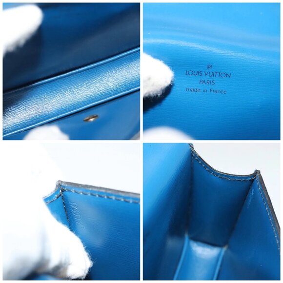 LOUIS VUITTON Epi Ceinture Tilsitt Pochette Pouch Blue M52605 LV Auth 139516 - Picture 15 of 16